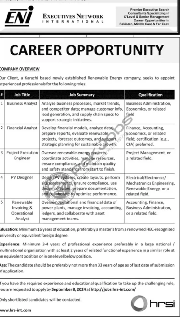 Human Resource Solutions International HRSI Jobs Vacancies