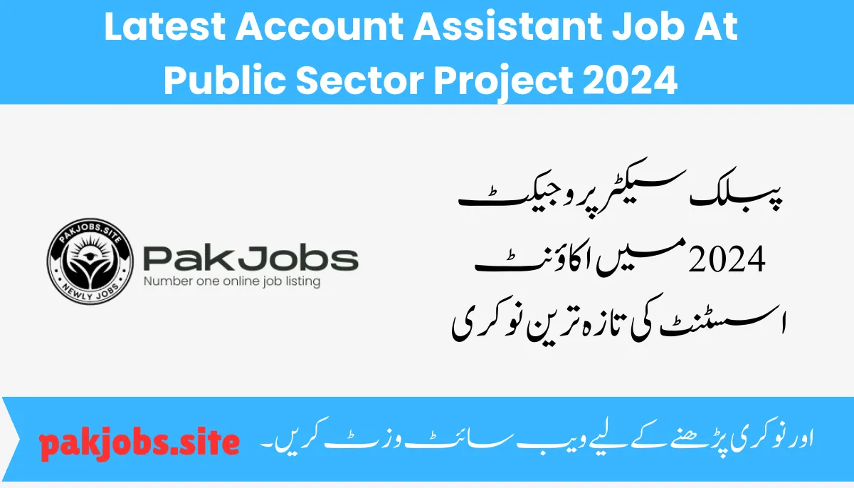 Latest Account Assistant Job At Public Sector Project 2024