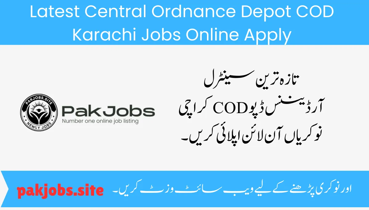 Latest Central Ordnance Depot COD Karachi Jobs Online Apply