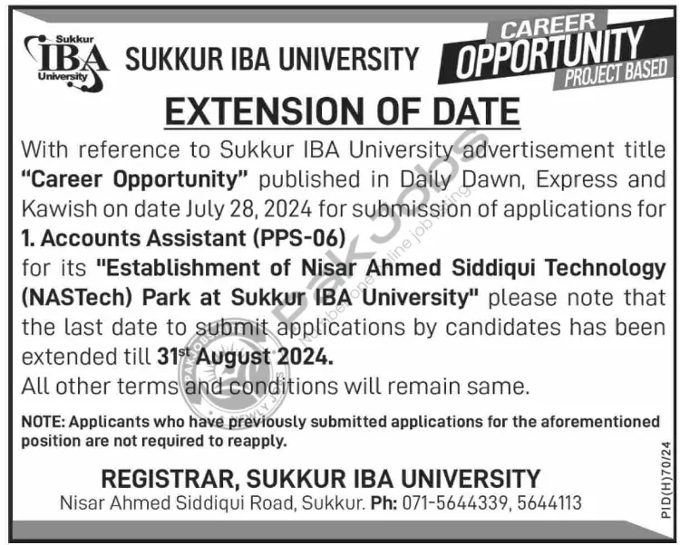 Latest Sukkur IBA University Jobs 2024 Online Apply